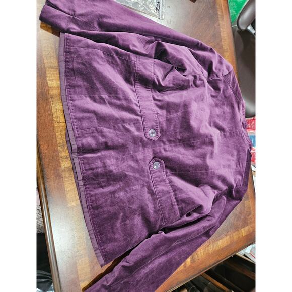 Coldwater Creek Purple Velvet Jacket Women’s Sz 16 Zip Front Classic Jewel tones - Picture 4 of 6